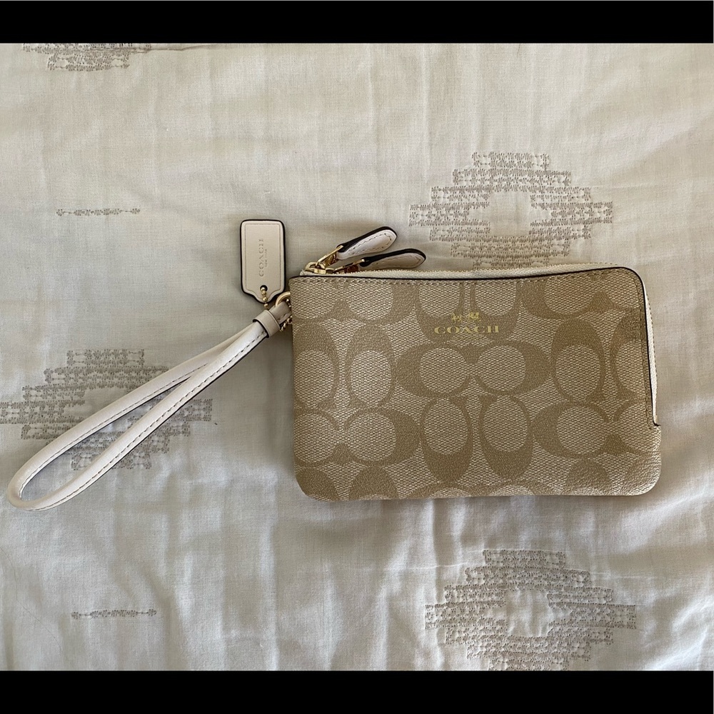 Coach double zip wristlet